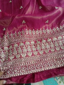 Burgundy Embellished Anarkali Dress