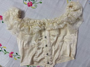 Lace Trim Corset Top