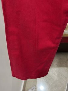 Red Export Material Denim Jeans Waist Size 30-32