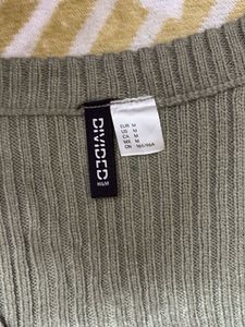 Sage Green Ribbed Cardigan