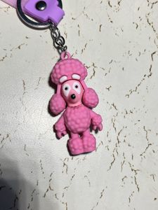 Pink Dog Cartoon Keychain