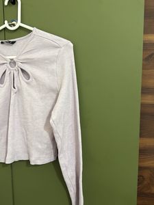 Cute Cutout Long Sleeve Top