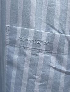 Korean Light Blue And White Striped Shirt