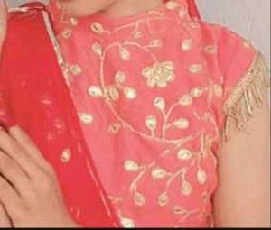 Pink Floral Embroidered Blouse