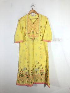 Yellow Printed Kurta(Women’s)