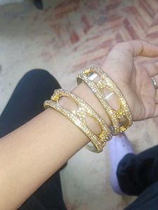 Gold &amp; Rhinestone Bangle Set💕