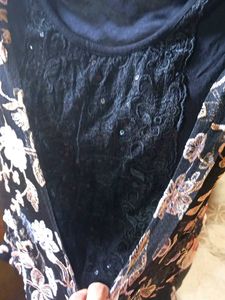 Elegant Black Floral Embroidered Top