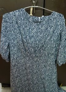 Beautiful blue with white stripes dress