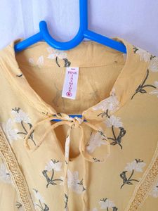 Yellow Top with Floral print