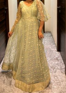 Green New Anarkali