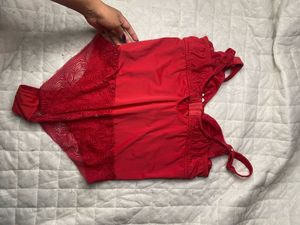 Red Corset Streacbl Bodysuit