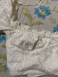White Eyelet Crop Top