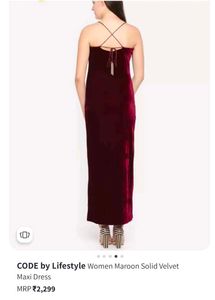Bodycon Maroon Velvet Backless Dress