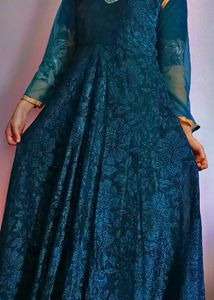 Elegant Teal Ethnic Gown