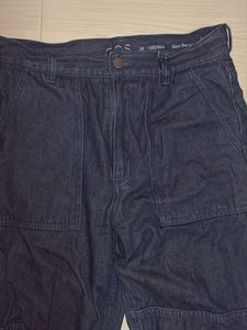 COS Dark Wash Denim Cargo Pants