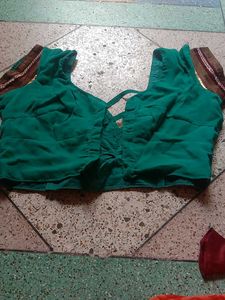 Emerald Green Sari Blouse Rama Colour
