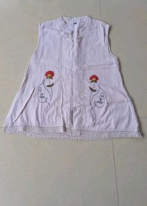 Embroidered Sleeveless Top