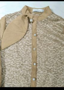 Elegant Tan Midi Shirt Dress10/10