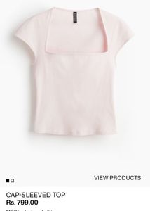 HnM Cap Sleeved Top With A Square Neckline