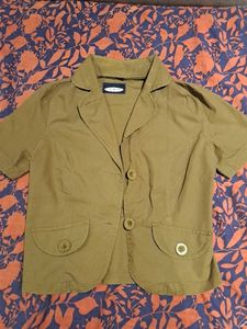 Brown Button-Down Top