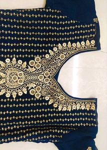 New Elegant Navy &amp; Gold Indian Dress