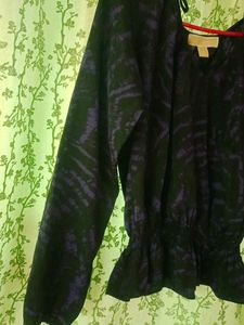 Michael Kors Print Peplum Top