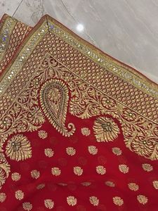 Red Embellished Saree