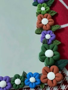 Floral Clay Mirror