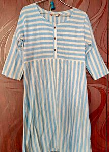 Blue & White Striped Kurti – Perfect for
