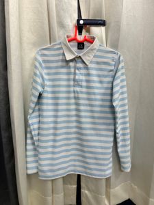 Striped Long Sleeve Polo Shirt