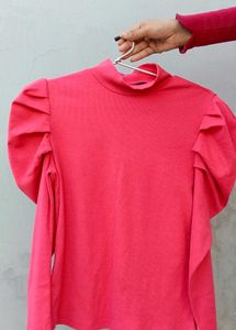 Pink 🩷 Balloon 🎈 Long Sleeve Top From Shein