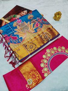 *grand bridal stone work samuthirika Sarees