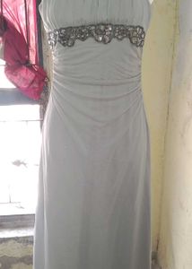 Elegant Silver Embellished Dress