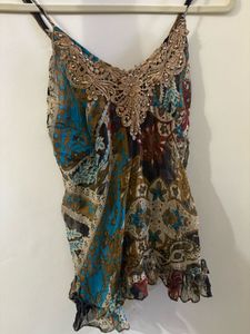 Y2K Style Boho Chic Paisley Cami Top