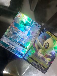 Rare Pokemon Card Shiny Glaceon GX And Celebi V