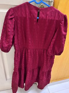 Beautiful Maroon Textured Dress