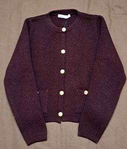 Burgundy Knit Cardigan