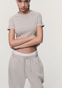 Gray-khaki H&amp;M Basic T-Shirt