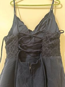 Navy Tiered Mini Dress