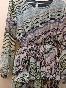 5 layer multi colour frill gown