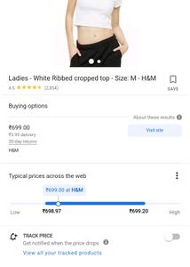 H&amp;M White Crop Top