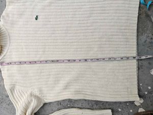 LACOSTE Cream Turtleneck Sweater