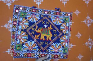 Embroidered Elephant Tote Bag