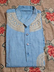 Blue Embroidered Kurta