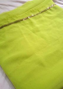 Lime Green Sequin Saree