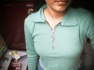 Mint Green Zip-Up Top