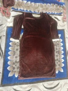 Shaneel brown kurti &amp; Pajama suit