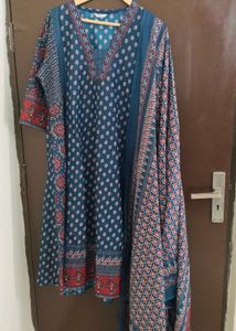 AjrakPrint AlineAnarkaliSuit