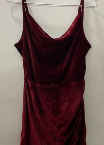 wine velvet dress