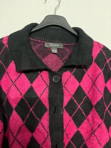 Argyle Knit Cardigan🩷🖤